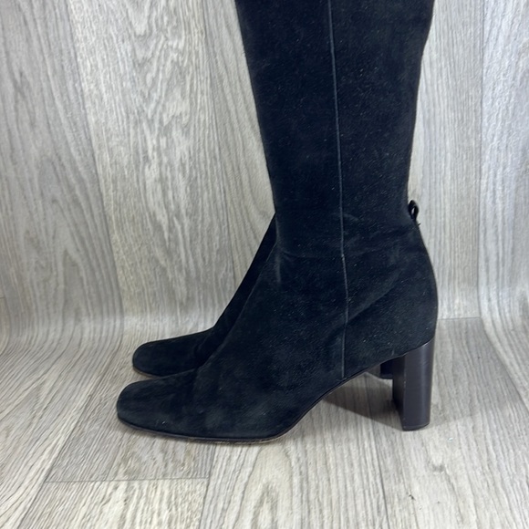 Anne Klein black suede high boots - Picture 6 of 16